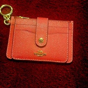 Coach Attachment Card Case ID Wallet In Pink Canvas 🎄🎁